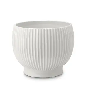 Knabstrup Keramik - urtepotteskjuler Ø 18 cm ripple white