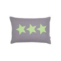 Au Maison pude i koksgr� med 3 stjerner i neon gul - 45 x 60 cm