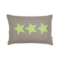 Au Maison pude i lysgr� med 3 stjerner i neon gul - 45 x 60 cm