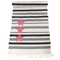 Au Maison t�ppe "Global" i sort/beige med neon pinke stjerner - 70 x 120 cm