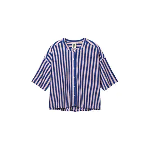 Bongusta - Naram - Oversized Skjorte - Dazzling blue & rose - One size