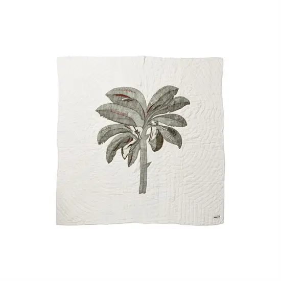 Bongusta - Paradise - Sengetæppe - White & green - 270 x 260 cm