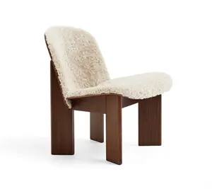 HAY - Chisel - Lounge Chair - Sort - Vandbaseret - Lakeret Valnød - Frontpolstret - Fåreskind