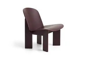 HAY - Chisel - Lounge Chair - Mørk Bodeaux - Vandbaseret - Lakeret Bøgetræ