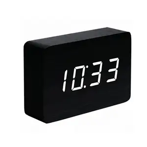 Gingko - Brick Click Clock Black / White LED