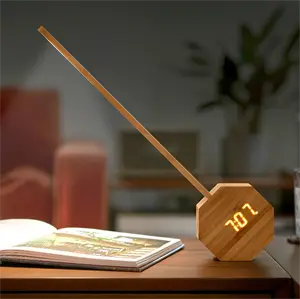 Gingko - Octagon One Plus Portable Alarm Clock Desk Light Cherry