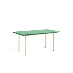 Hay - Bord - Two-Colour - Mintgrøn bordplade - creme hvide stålben - 82 x 160 cm
