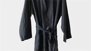 Tell Me More - Laval linen robe S/M - night blue