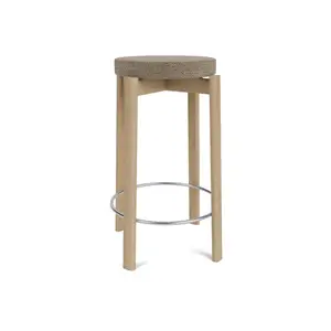 Audo Copenhagen - Passage Counter Stool, Natural Oak Base, Seat Upholstered With PC1T, Steel Ring