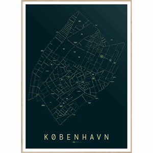 Enklamide - Typemap - København I - nat - 70x100 cm