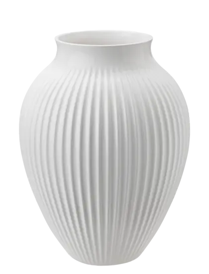 Knabstrup Keramik - vase H 27 cm ripple white