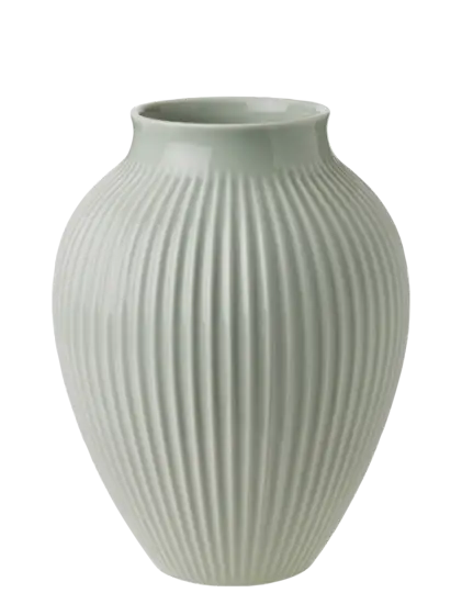 Knabstrup Keramik - vase H 27 cm ripple mint