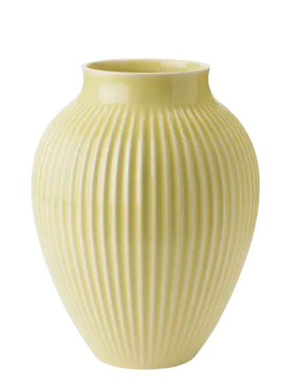 Knabstrup Keramik - vase H 27 cm ripple yellow