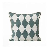 Ferm Living - Pude - Large Geometry (petrol/sort)