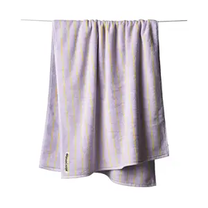 Bongusta - Naram - Badehåndklæde - Lilac og neon yellow - 70x140 cm