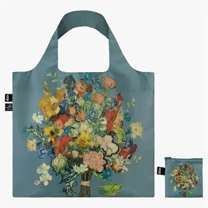 LOQI - Indkøbsnet - Vincent van Gogh  Flower Pattern Blue Bag