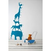 Ferm Living - Wall sticker - Animal Tower bl�