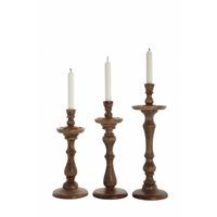 Lysestager fra House Doctor - s�t � 3 str. Asian Teak