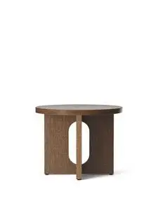 Audo Copenhagen - Androgyne, Side Table, Ø50, Dark Stained Oak Base, Dark Stained Oak Tabletop