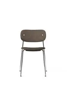 Audo Copenhagen - Co Dining Chair, Chrome Steel Base, Upholstered Seat and Back PC1T, EU/US - CAL117 Foam, 0233 Remix (Grey), Remix, Kvadrat