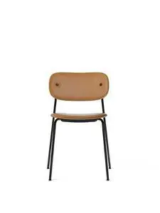 Audo Copenhagen - Co Dining Chair, Black Steel Base, Upholstered Seat and Back PC1L, EU/US - CAL117 Foam, 0250 (Cognac), Dakar, Dakar, Nevotex