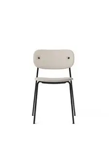 Audo Copenhagen - Co Dining Chair, Black Steel Base, Upholstered Seat and Back PC4T, EU/US - CAL117 Foam, T14012/004 (Avorio), Doppiopanama, Doppiopanama, Dedar