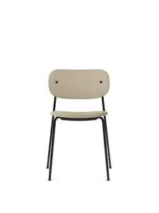 Audo Copenhagen - Co Dining Chair, Black Steel Base, Upholstered Seat and Back PC0T, EU/US - CAL117 Foam, 02 (Beige), Bouclé, Bouclé, Audo