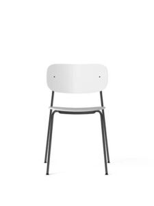 Audo Copenhagen - Co Dining Chair, Recycled Plastic, Black Steel Base, White Seat, White Backrest