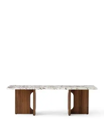 Audo Copenhagen - Androgyne Lounge Table, 120x45, Walnut/Calacatta Viola