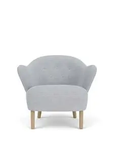 Audo Copenhagen - Ingeborg, Lounge Chair, Oak Legs, Upholstered With PC2T, Natural Oak, EU - HR Foam, 0751 (Blue), Fiord, Fiord, Kvadrat