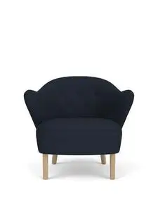 Audo Copenhagen - Ingeborg, Lounge Chair, Oak Legs, Upholstered With PC2T, Natural Oak, EU - HR Foam, 0782 (Blue), Fiord, Fiord, Kvadrat