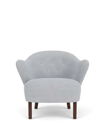Audo Copenhagen - Ingeborg, Lounge Chair, Oak Legs, Upholstered With PC2T, Dark Stained Oak, EU - HR Foam, 0751 (Blue), Fiord, Fiord, Kvadrat