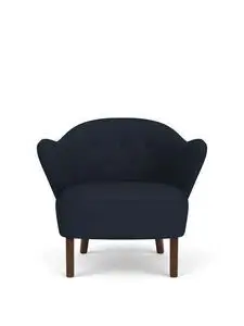 Audo Copenhagen - Ingeborg, Lounge Chair, Oak Legs, Upholstered With PC2T, Dark Stained Oak, EU - HR Foam, 0782 (Blue), Fiord, Fiord, Kvadrat