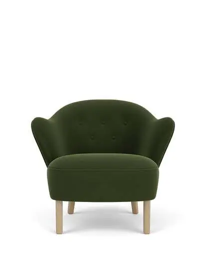 Audo Copenhagen - Ingeborg, Lounge Chair, Oak Legs, Upholstered With PC4T, Natural Oak, EU - HR Foam, 8205 (Dark Green), Grand Mohair, Grand Mohair, Danish Art Weaving