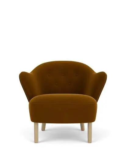 Audo Copenhagen - Ingeborg, Lounge Chair, Oak Legs, Upholstered With PC4T, Natural Oak, EU - HR Foam, 2600 (Brown), Grand Mohair, Grand Mohair, Danish Art Weaving
