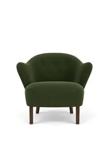 Audo Copenhagen - Ingeborg, Lounge Chair, Oak Legs, Upholstered With PC4T, Dark Stained Oak, EU - HR Foam, 8205 (Dark Green), Grand Mohair, Grand Mohair, Danish Art Weaving