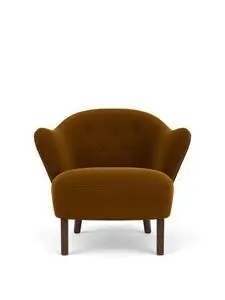 Audo Copenhagen - Ingeborg, Lounge Chair, Oak Legs, Upholstered With PC4T, Dark Stained Oak, EU - HR Foam, 2600 (Brown), Grand Mohair, Grand Mohair, Danish Art Weaving