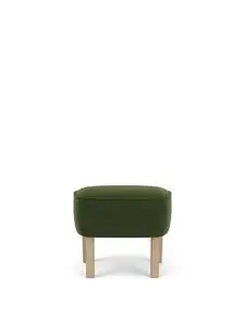 Audo Copenhagen - Ingeborg, Ottoman, Oak Legs, Upholstered With PC4T, Natural Oak, EU - HR Foam, 8205 (Dark Green), Grand Mohair, Grand Mohair, Danish Art Weaving