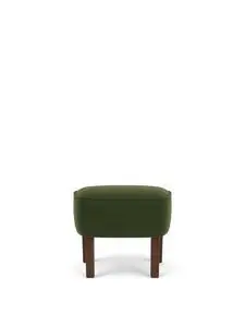 Audo Copenhagen - Ingeborg, Ottoman, Oak Legs, Upholstered With PC4T, Dark Stained Oak, EU - HR Foam, 8205 (Dark Green), Grand Mohair, Grand Mohair, Danish Art Weaving
