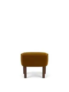Audo Copenhagen - Ingeborg, Ottoman, Oak Legs, Upholstered With PC4T, Dark Stained Oak, EU - HR Foam, 2600 (Brown), Grand Mohair, Grand Mohair, Danish Art Weaving