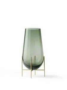 Audo Copenhagen - Echasse Vase, S, Smoke/Brushed Brass
