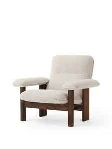 Audo Copenhagen - Brasilia Lounge Chair, Solid Walnut Base, PC2T, EU/US - CAL117 Foam, 0011 (White), Moss, Moss, Sahco, Kvadrat