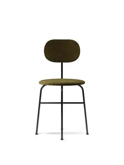 Audo Copenhagen - Afteroom Plus, Dining Chair, Steel Base, Upholstered Seat and Back PC1T, Black Base, EU/US - CAL117 Foam, 1-3114-035 Champion (Green), Champion, JAB
