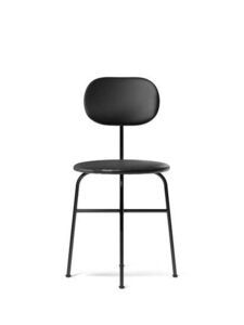 Audo Copenhagen - Afteroom Plus, Dining Chair, Steel Base, Upholstered Seat and Back PC1L, Black Base, EU/US - CAL117 Foam, 0842 (Black), Dakar, Dakar, Nevotex