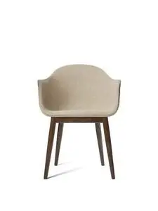 Audo Copenhagen - Harbour Dining Chair, Wood Base, Upholstered Shell PC0T, Dark Stained Oak, EU/US - CAL117 Foam, 02 (Beige), Bouclé, Bouclé, Audo