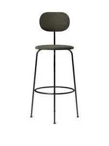 Audo Copenhagen - Afteroom Plus, Bar Chair, Steel Base, Seat Height 73,5 cm, Upholstered Seat and Back PC2T, Black Base, EU/US - CAL117 Foam, 0961 (Green) Fiord, Fiord, Kvadrat