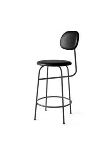 Audo Copenhagen - Afteroom Plus, Counter Chair, Steel Base, Seat Height 63,5 cm, Upholstered Seat and Back PC1L, Black Base, EU/US - CAL117 Foam, 0842 (Black), Dakar, Dakar, Nevotex