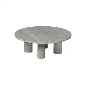 Blomus - Coffee Table, round  L - VOLOS - Silver Travertine