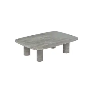Blomus - Coffee Table, rectangular L - VOLOS - Silver Travertine