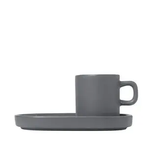 Blomus - Set of 2 Espresso Mugs  - Pewter - PILAR